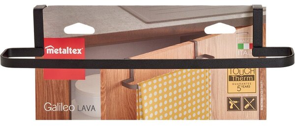 Crni viseći držač za ručnike Metaltex Galileo Lava