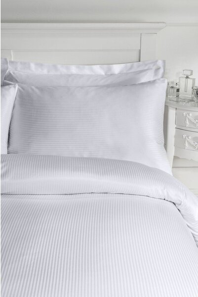 Siva posteljina za bračni krevet 200x200 cm Satin Stripe - Catherine Lansfield