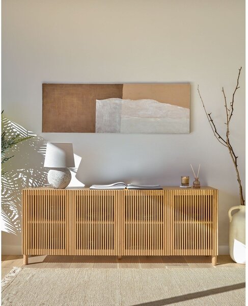 Niska komoda u dekoru hrasta u prirodnoj boji 180x72 cm Beyla – Kave Home