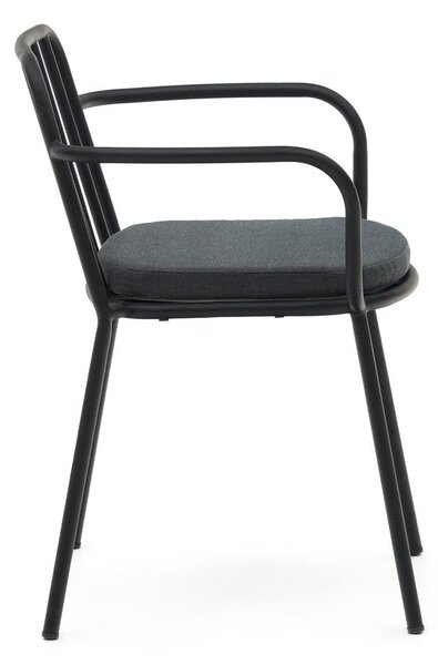 Crna metalna vrtna stolica Bramant – Kave Home