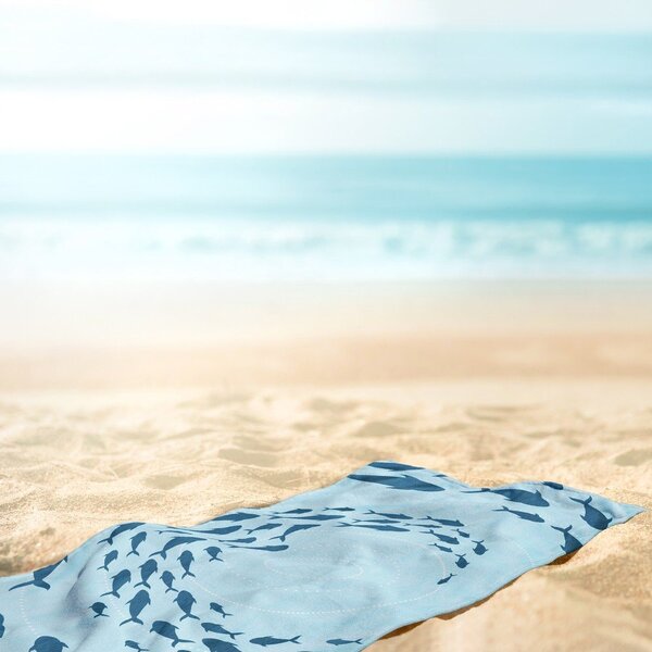 Plavi ručnik za plažu 90x180 cm Shoal - DecoKing
