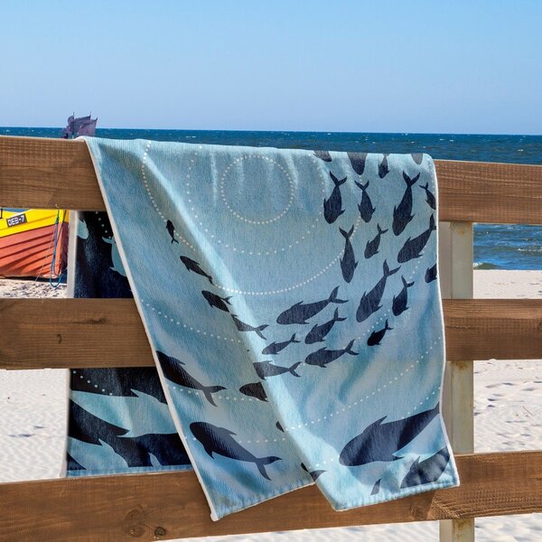 Plavi ručnik za plažu 90x180 cm Shoal - DecoKing