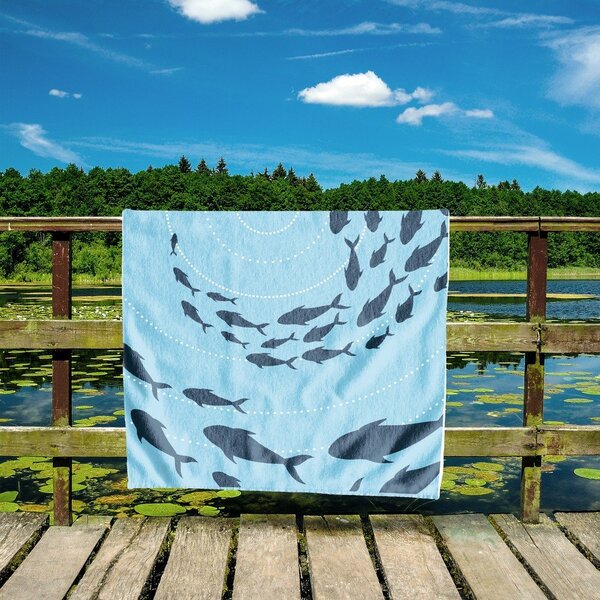 Plavi ručnik za plažu 90x180 cm Shoal - DecoKing