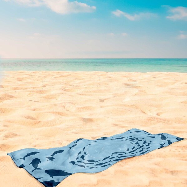 Plavi ručnik za plažu 90x180 cm Shoal - DecoKing