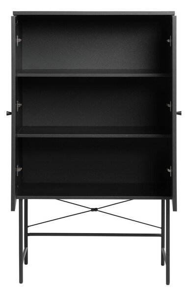 Crni ormar u dekoru hrasta 80x135 cm Pensacola - Unique Furniture