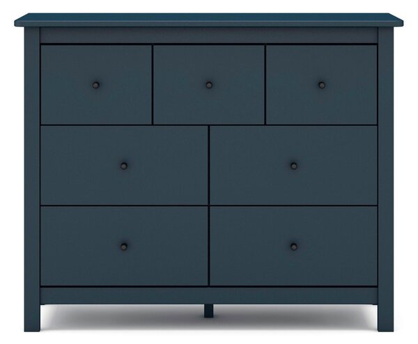 Tamnoplava niska komoda od borovine 110x80 cm Misti - Marckeric
