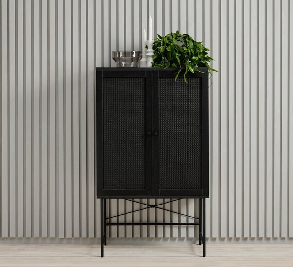 Crni ormar u dekoru hrasta 80x135 cm Pensacola - Unique Furniture