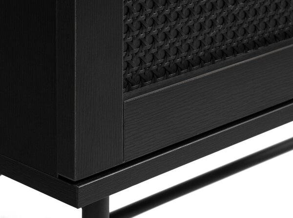 Crni ormar u dekoru hrasta 80x135 cm Pensacola - Unique Furniture