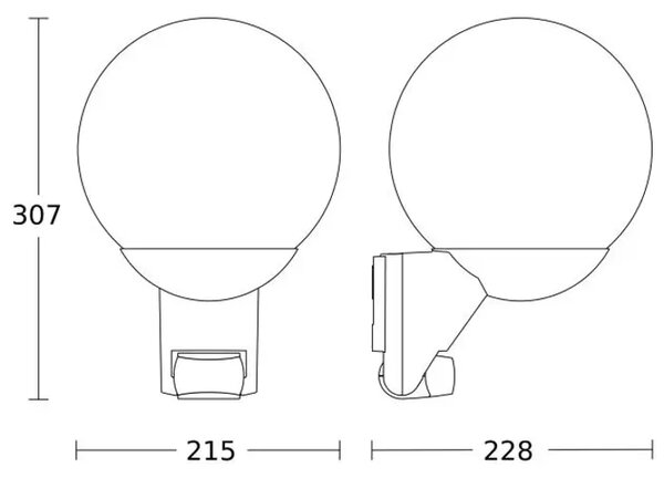 LED VANJSKA ZIDNA SVJETILJKA SA SENZOROM L 585 ANTRACIT E27 60W L585 ANT