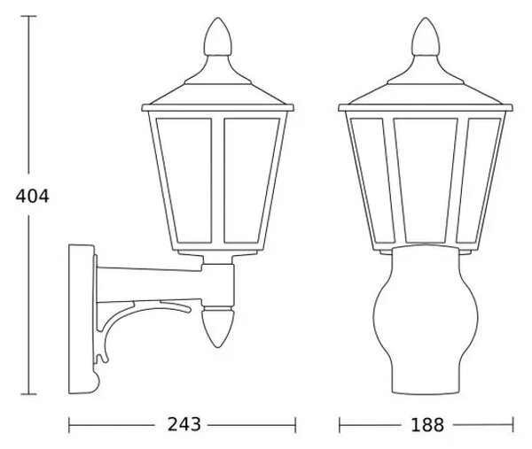 LED VANJSKA ZIDNA SVJETILJKA L 15 CRNA E27 L15 BK