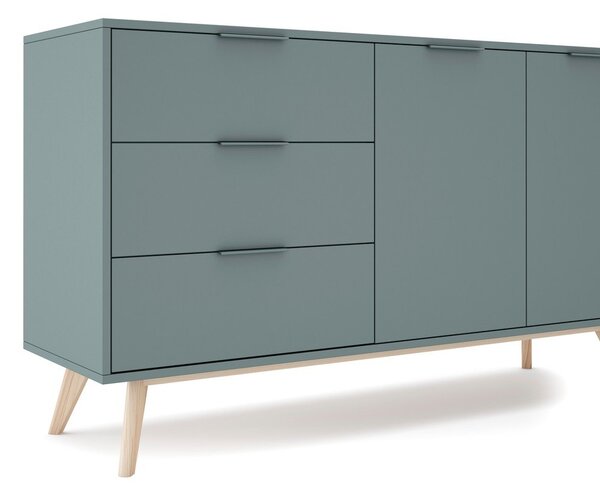 Komoda prljavo zelena 140x81x40 cm Pisco – Marckeric
