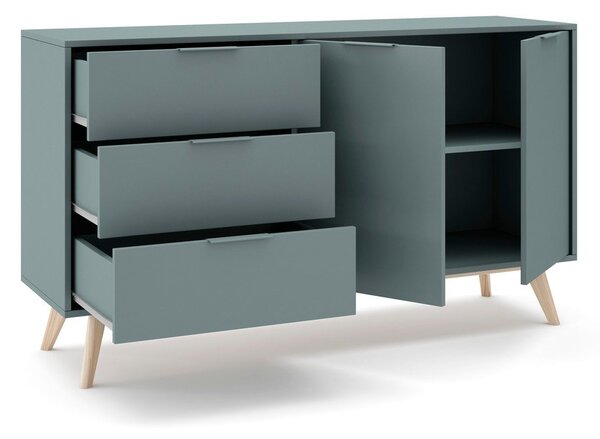 Komoda prljavo zelena 140x81x40 cm Pisco – Marckeric