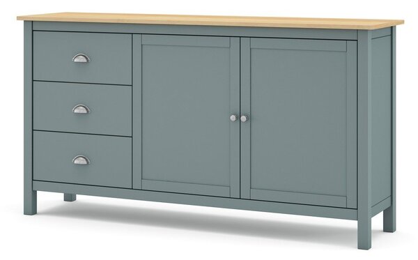 Komoda prljavo zelena od masivnog bora 150x80x40 cm Misti – Marckeric