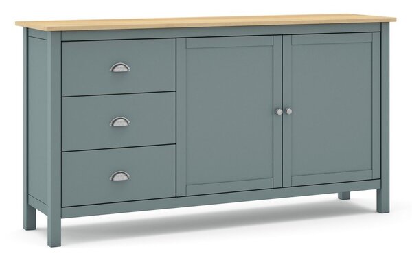 Komoda prljavo zelena od masivnog bora 150x80x40 cm Misti – Marckeric