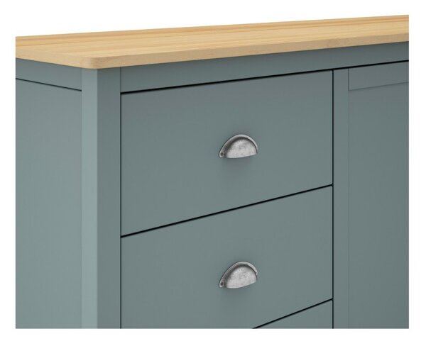 Komoda prljavo zelena od masivnog bora 150x80x40 cm Misti – Marckeric