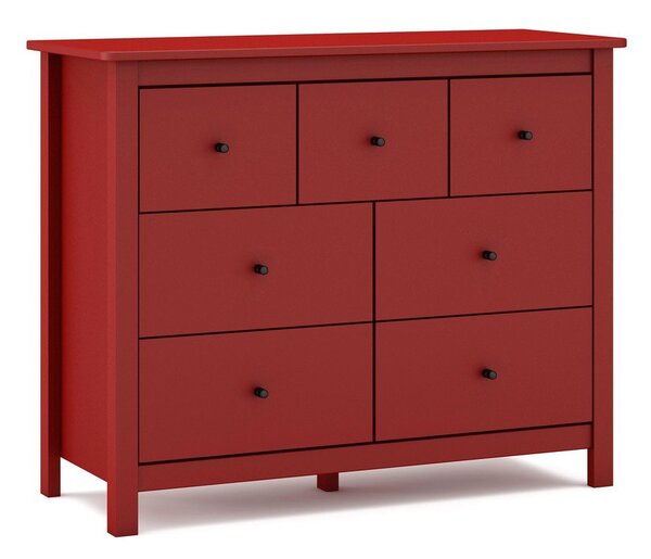 Crvena niska komoda od borovine 110x80 cm Misti - Marckeric