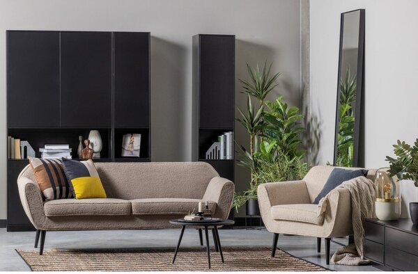 Crna modularna škrinja za pohranu od masivnog bora 40x210 cm Finca – WOOOD