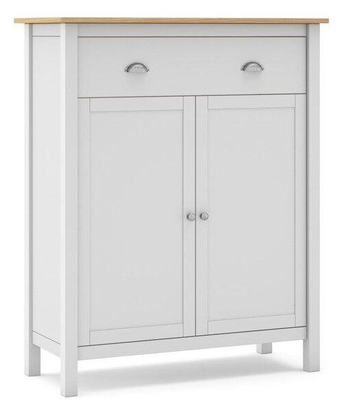 Bijela/natur visoka komoda od borovine 90x110 cm Misti - Marckeric