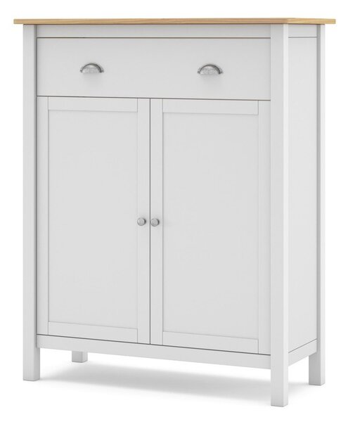 Bijela/natur visoka komoda od borovine 90x110 cm Misti - Marckeric
