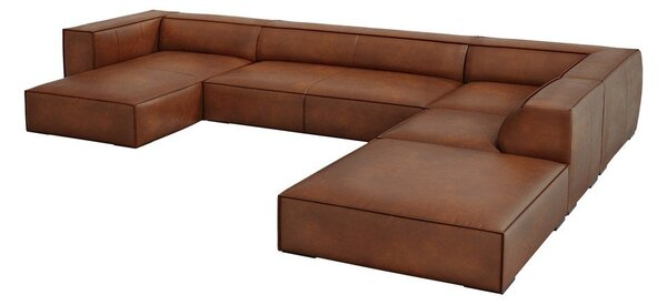 Konjak smeđa kožna kutna garnitura (desni kut) Madame - Windsor & Co Sofas