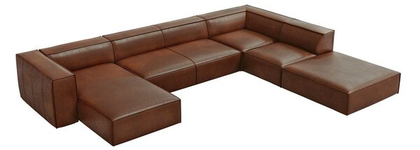 Konjak smeđa kožna kutna garnitura (desni kut) Madame - Windsor & Co Sofas