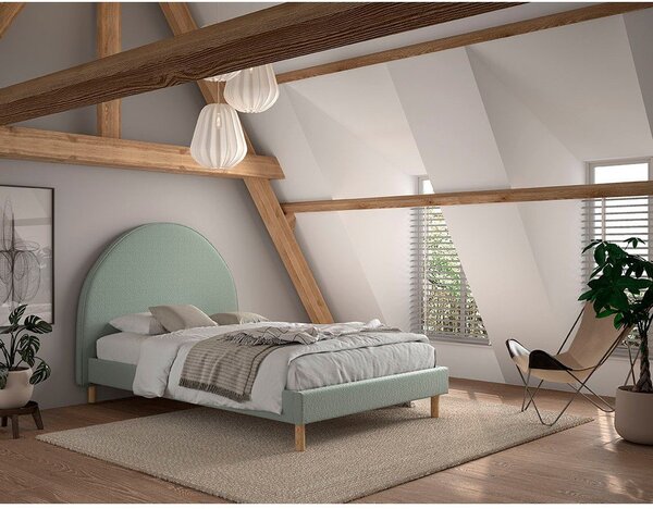 Zeleni tapecirani krevet s podnicom 140x200 cm MOON – Vipack