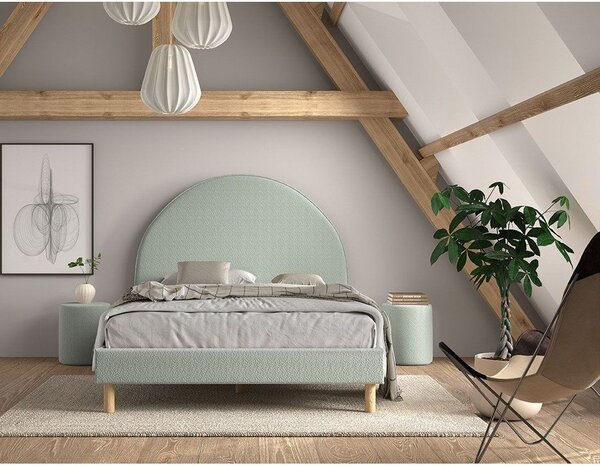 Zeleni tapecirani krevet s podnicom 140x200 cm MOON – Vipack