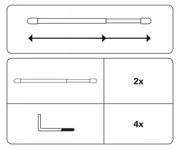 Metalna vitraž šipka na razvlačenje 50 - 70 cm – SP TREND