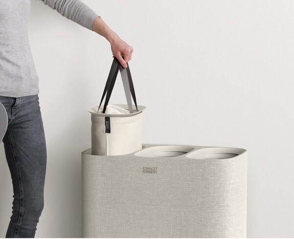 Bež tekstilna košara za rublje 90 l Tota Trio – Joseph Joseph