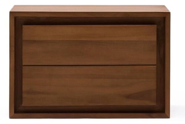Tamno smeđi zidni ormarić za ispod umivaonika od masivne tikovine 60x40 cm Kenta – Kave Home