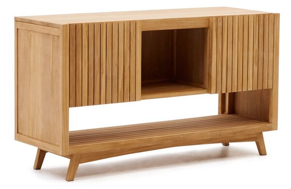 Nizak ormarić za ispod umivaonika od masivne tikovine u prirodnoj boji 140x80 cm Kuveni – Kave Home