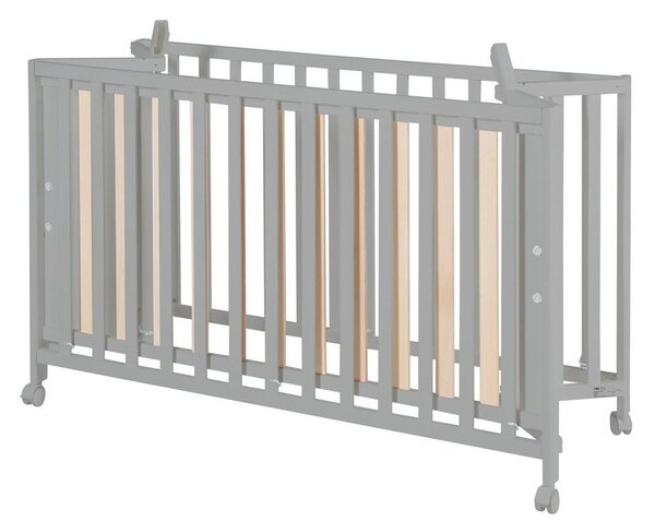 Sivi dječji krevet na kotačićima/sklopivi 60x120 cm Fold up – Roba
