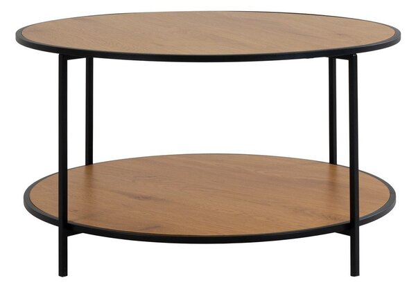 Okrugao stolić za kavu s pločom stola u dekoru hrasta u prirodnoj boji ø 80 cm Vita – House Nordic