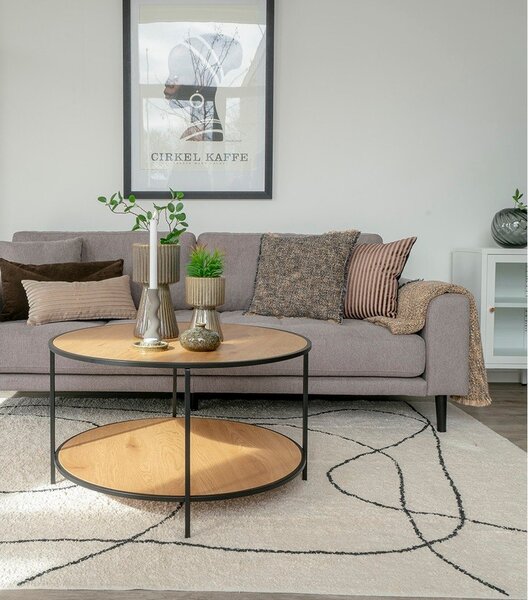Okrugao stolić za kavu s pločom stola u dekoru hrasta u prirodnoj boji ø 80 cm Vita – House Nordic