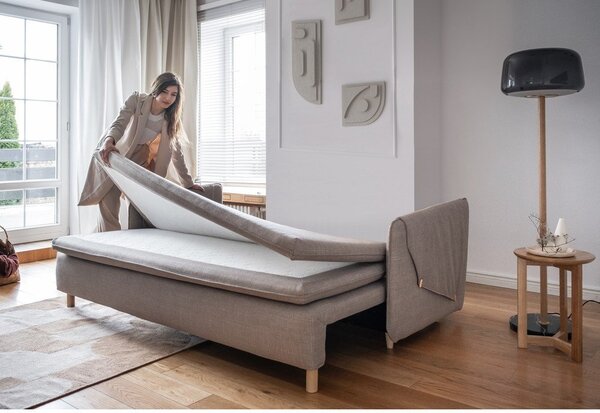 Svjetlo smeđa sklopiva sofa 207 cm Simon – Miuform