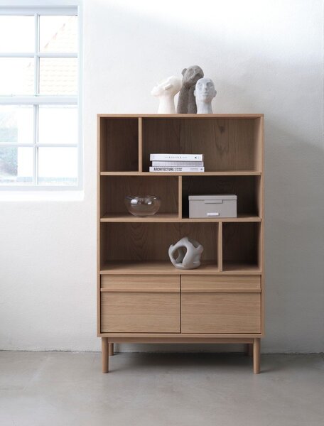 Biblioteka u dekoru hrasta u prirodnoj boji 140x90 cm Ponza – Unique Furniture