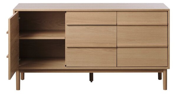 Niska komoda u dekoru hrasta u prirodnoj boji 75x140 cm Ponza – Unique Furniture