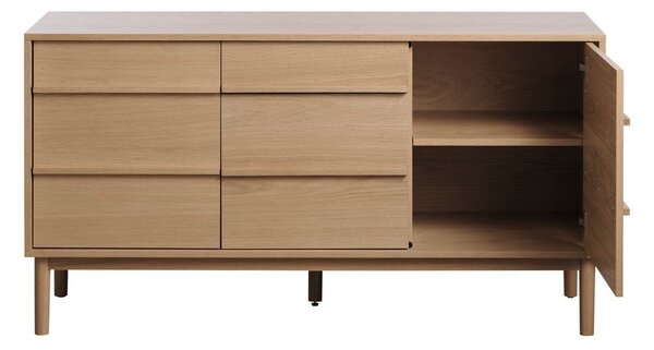 Niska komoda u dekoru hrasta u prirodnoj boji 75x140 cm Ponza – Unique Furniture