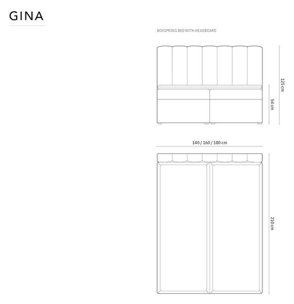 Svijetlo plavi boxspring krevet s prostorom za pohranu 160x200 cm Gina – Milo Casa