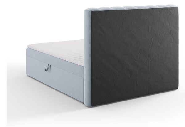 Svijetlo plavi boxspring krevet s prostorom za pohranu 160x200 cm Gina – Milo Casa