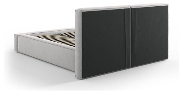 Svijetlo sivi tapecirani bračni krevet s prostorom za pohranu s podnicom 160x200 cm Arendal – Cosmopolitan Design