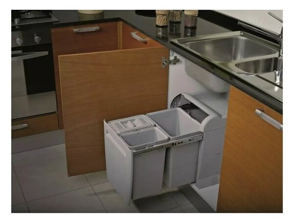 Plastična kanta za razvrstani otpad/ugradbena 18 + 8 + 8 l City - Elletipi