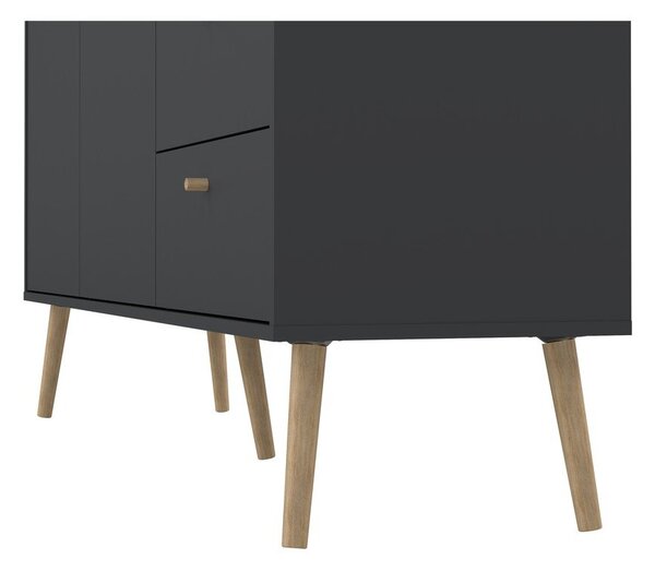 Antracitno siva niska komoda 149x82 cm Bodo – Tvilum
