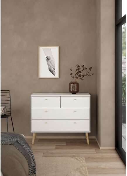Bijela niska komoda 99x82 cm Bodo – Tvilum