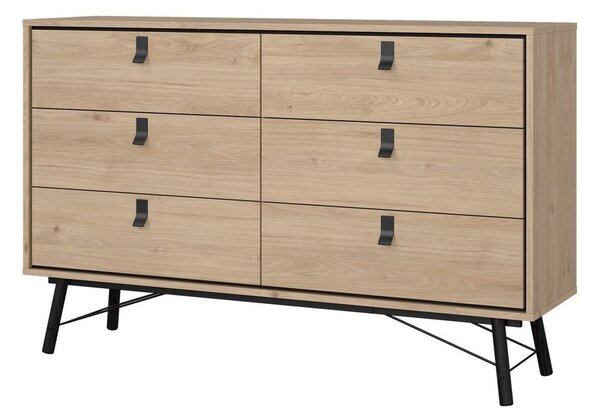 Niska komoda u dekoru hrasta u prirodnoj boji 153x95 cm Ry – Tvilum