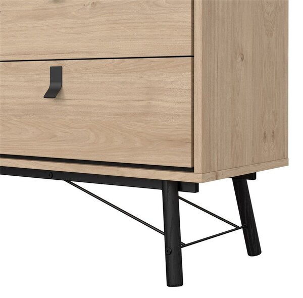Niska komoda u dekoru hrasta u prirodnoj boji 153x95 cm Ry – Tvilum
