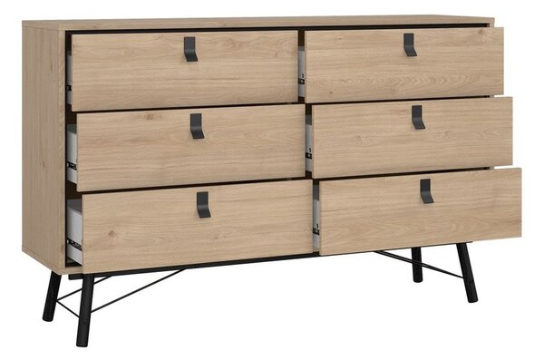 Niska komoda u dekoru hrasta u prirodnoj boji 153x95 cm Ry – Tvilum