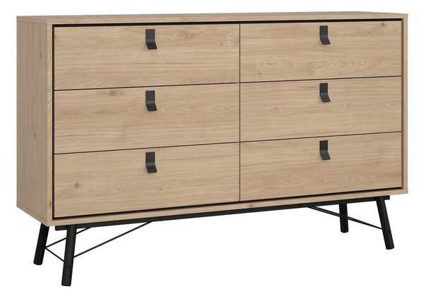 Niska komoda u dekoru hrasta u prirodnoj boji 153x95 cm Ry – Tvilum