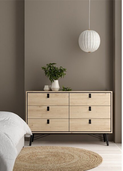 Niska komoda u dekoru hrasta u prirodnoj boji 153x95 cm Ry – Tvilum