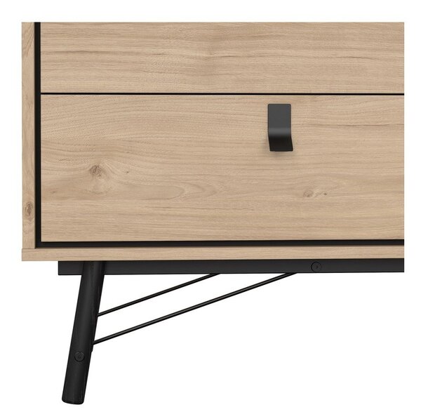 Niska komoda u dekoru hrasta u prirodnoj boji 153x95 cm Ry – Tvilum